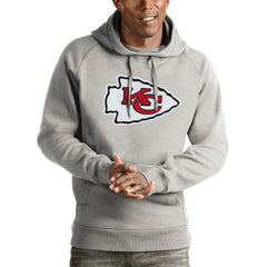 Kansas City Chiefs Antigua Victory Pullover Hoodie - Heather Gray sale