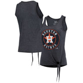 Houston Astros Majestic Threads Women's Scoop Neck Racerback Side Tie Tri-Blend Tank Top Navy