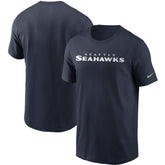 Seattle Seahawks Team Wordmark T-Shirt - College Navy cheap
