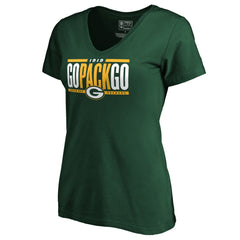 Green Bay Packers Women's Hometown Refresh Go Pack Go V-Neck T-Shirt - Green online