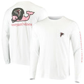 Atlanta Falcons Vineyard Vines Whale Helmet Long Sleeve T-Shirt - White on sale
