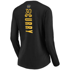 Stephen Curry Golden State Warriors Women's Playmaker Name & Number Long Sleeve V-Neck T-Shirt sale - Black outlet