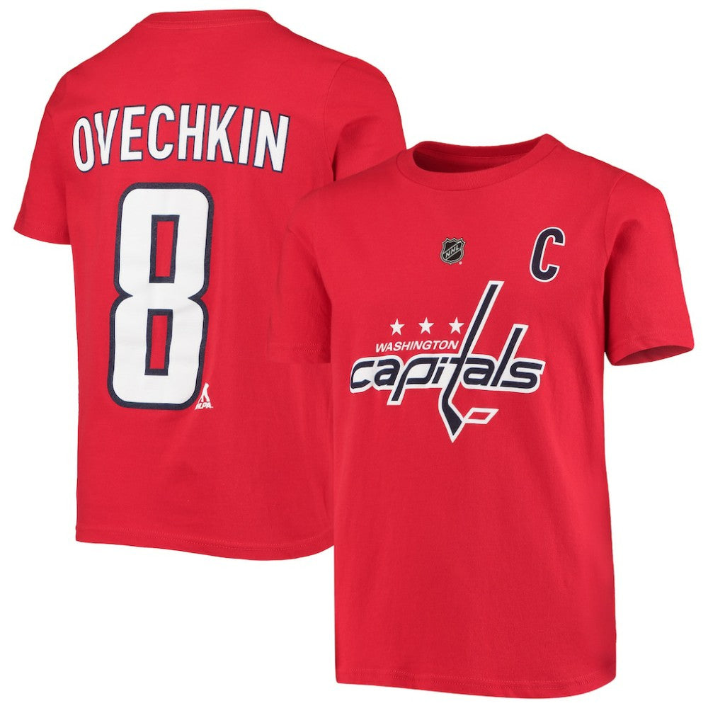 Alexander Ovechkin Washington Capitals Youth Player Name & Number T-Shirt - Red T-shirts