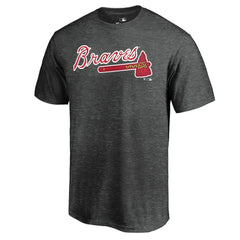 Atlanta Braves Team Wordmark T-Shirt Heathered Charcoal