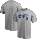 Los Angeles Dodgers Team Lockup T-Shirt Heathered Gray