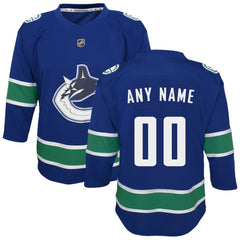 Vancouver Canucks Youth Replica Custom Jersey - Blue Jerseys