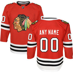 Chicago Blackhawks Youth Premier Custom Jersey - Red Jerseys