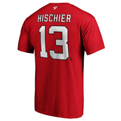 Nico Hischier New Jersey Devils Fanatics Authentic Stack Player Name & Number T-Shirt - Red T-shirts
