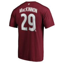 Nathan MacKinnon Colorado Avalanche Fanatics Authentic Stack Player Name & Number T-Shirt - Burgundy T-shirts