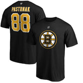 David Pastrnak Boston Bruins Fanatics Authentic Stack Player Name & Number T-Shirt - Black T-shirts