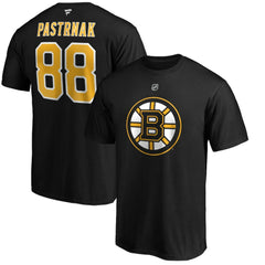 David Pastrnak Boston Bruins Fanatics Authentic Stack Player Name & Number T-Shirt - Black T-shirts