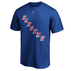 Mika Zibanejad New York Rangers Fanatics Authentic Stack Player Name & Number T-Shirt - Blue T-shirts