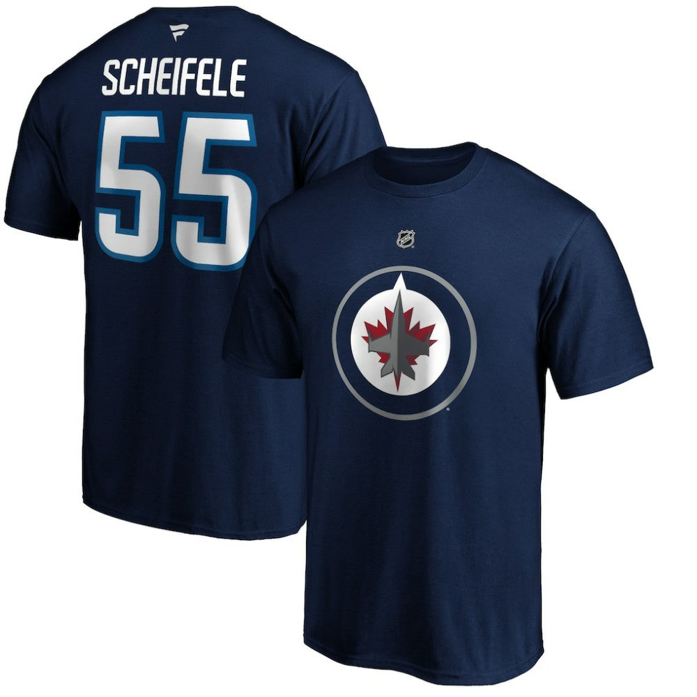 Mark Scheifele Winnipeg Jets Fanatics Authentic Stack Name & Number Team T-Shirt - Navy T-shirts