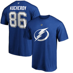 Nikita Kucherov Tampa Bay Lightning Fanatics Authentic Stack Player Name & Number T-Shirt - Blue T-shirts