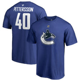 Elias Pettersson Vancouver Canucks Fanatics Authentic Stack Player Name & Number T-Shirt - Blue T-shirts
