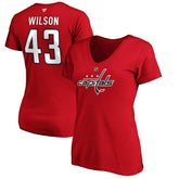 Tom Wilson Washington Capitals Fanatics Women's Authentic Stack Name & Number V-Neck T-Shirt - Red T-shirts