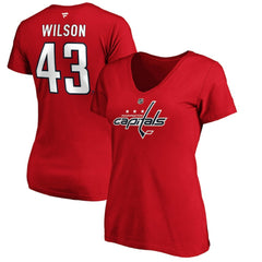 Tom Wilson Washington Capitals Fanatics Women's Authentic Stack Name & Number V-Neck T-Shirt - Red T-shirts