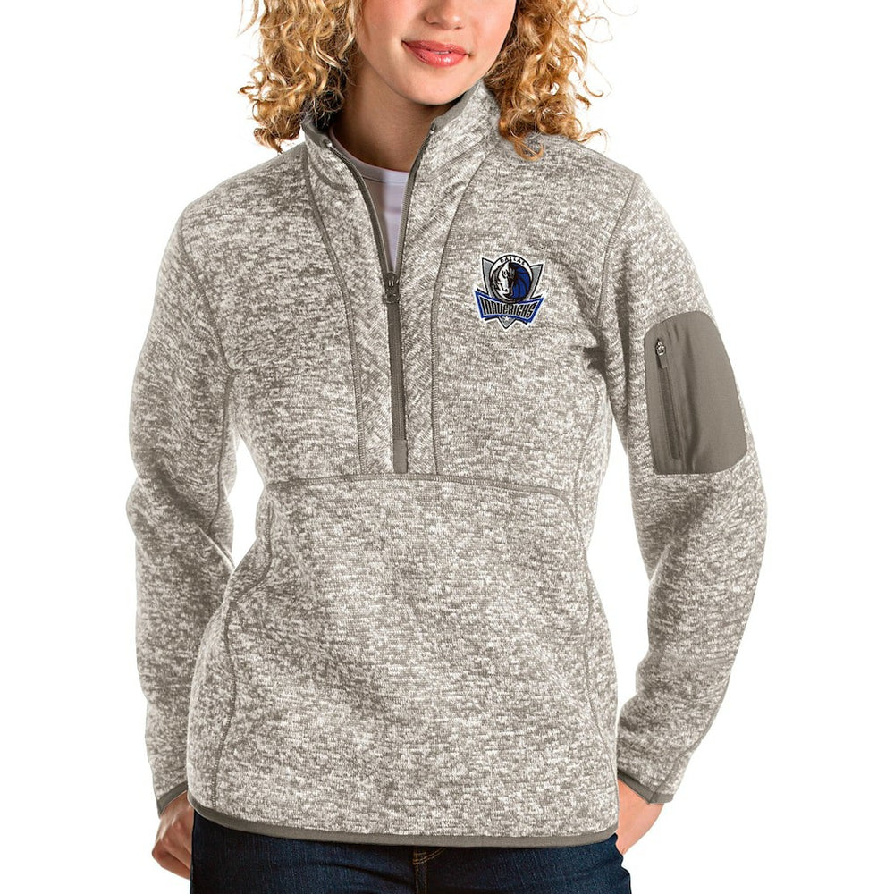Dallas Mavericks Antigua Women's Fortune Quarter-Zip Pullover Jacket sale - Natural discount