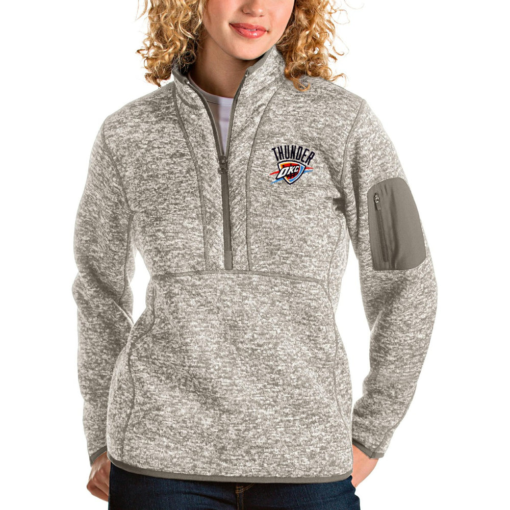 Oklahoma City Thunder Antigua Women's Fortune Quarter-Zip Pullover Jacket - Natural outlet