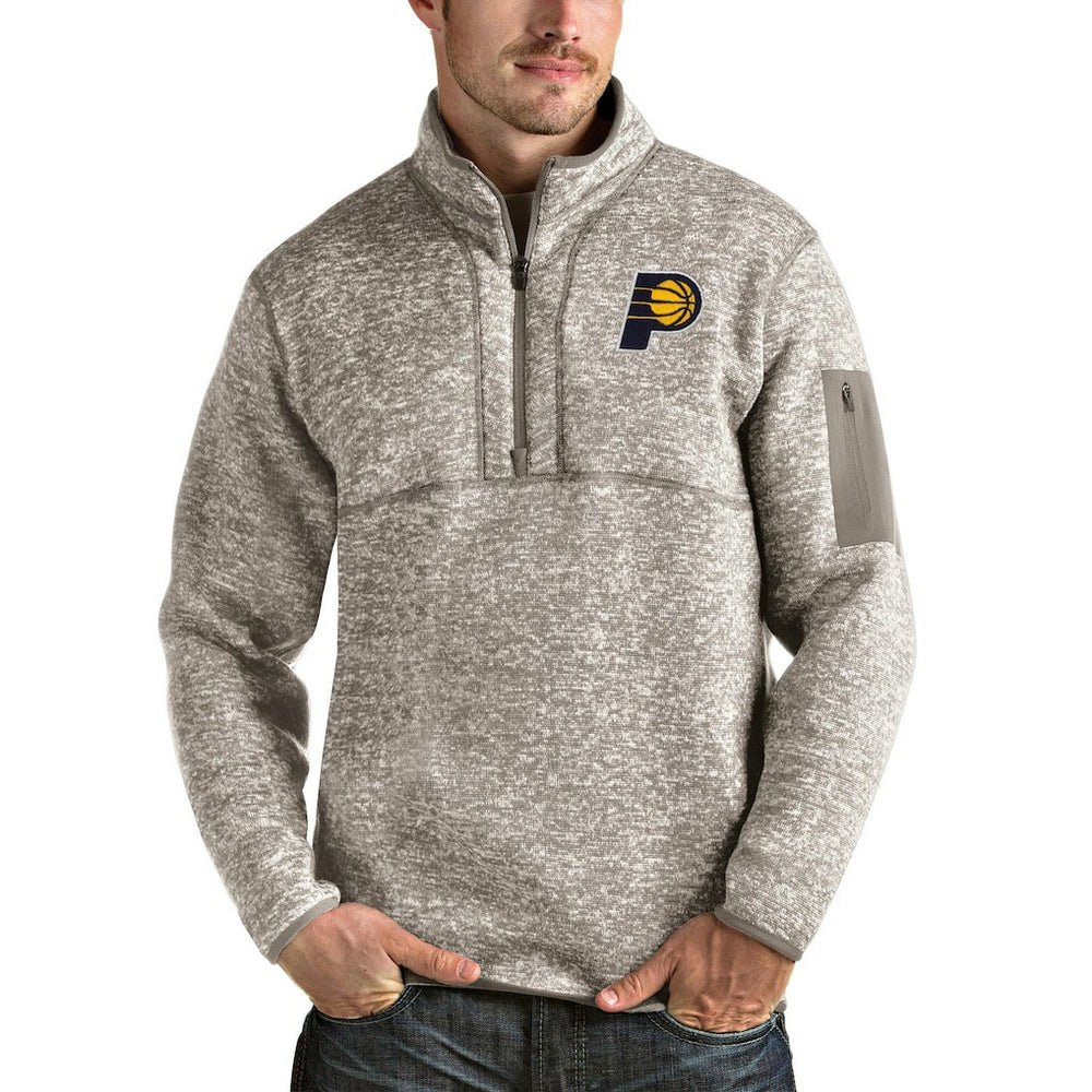 Indiana Pacers Antigua Fortune Quarter-Zip Pullover Jacket - Natural sale