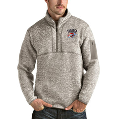 Oklahoma City Thunder Antigua Fortune Quarter-Zip Pullover Jacket - Natural online