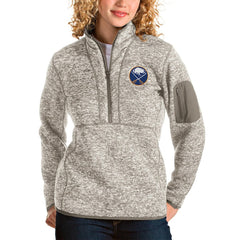 Buffalo Sabres Antigua Women's Fortune Half-Zip Sweatshirt - Oatmeal Sweatshirts