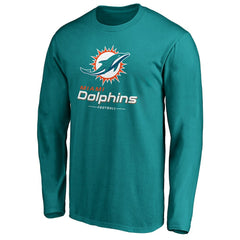 Miami Dolphins Team Lockup Long Sleeve T-Shirt - Aqua for sale