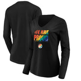 Golden State Warriors Women's We Are Proud Long Sleeve V-Neck T-Shirt sale - Black for sale
