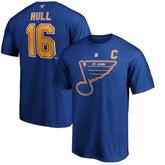 Brett Hull St. Louis Blues Fanatics Authentic Stack Retired Player Name & Number T-Shirt - Blue T-shirts