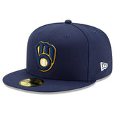 Milwaukee Brewers Home Authentic Collection On-Field 59FIFTY Fitted Hat Navy