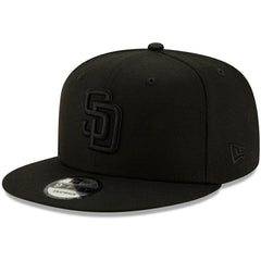 San Diego Padres Black on Black 9FIFTY Snapback Adjustable Hat Black