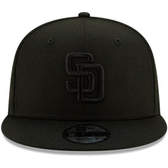 San Diego Padres Black on Black 9FIFTY Snapback Adjustable Hat Black