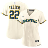 Christian Yelich Milwaukee Brewers Women's Home Replica Player Jersey Cream