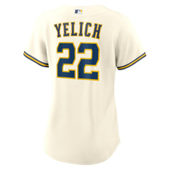 Christian Yelich Milwaukee Brewers Women's Home Replica Player Jersey Cream