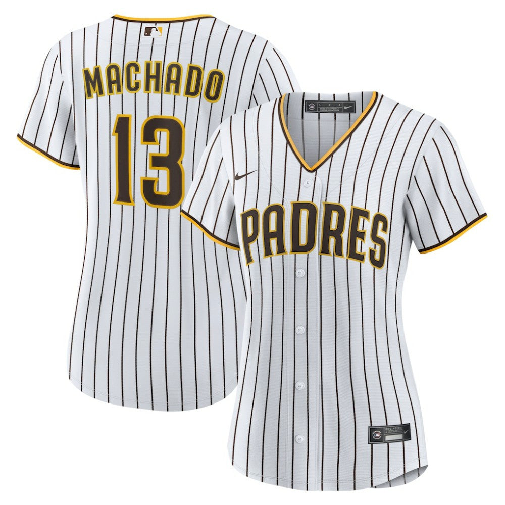 Manny Machado San Diego Padres Women's Home Replica Player Jersey White/Brown