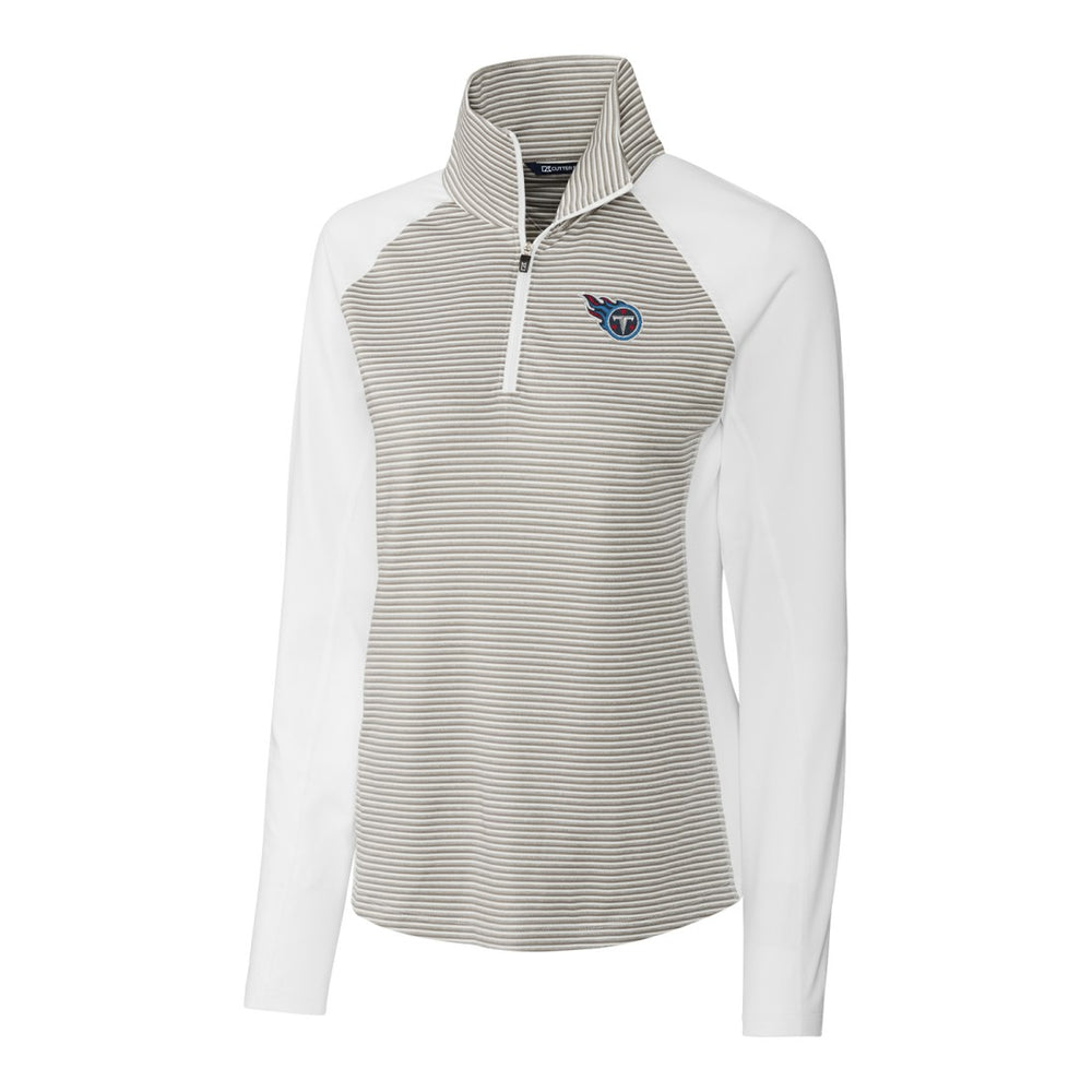 Tennessee Titans Cutter & Buck Women's Forge Tonal Stripe Half-Zip Pullover Jacket - White discount