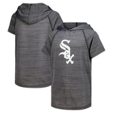 Chicago White Sox Stitches Youth Raglan Short Sleeve Pullover Hoodie Heathered Black