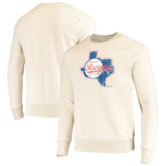 Texas Rangers Majestic Threads Fleece Pullover Sweatshirt Oatmeal