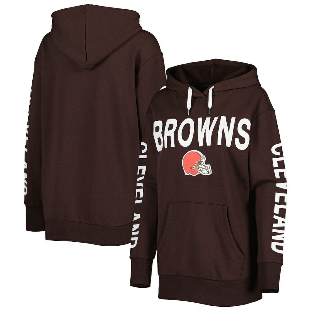 Cleveland Browns G-III 4Her by Carl Banks Women's Extra Point Pullover Hoodie - Brown outlet
