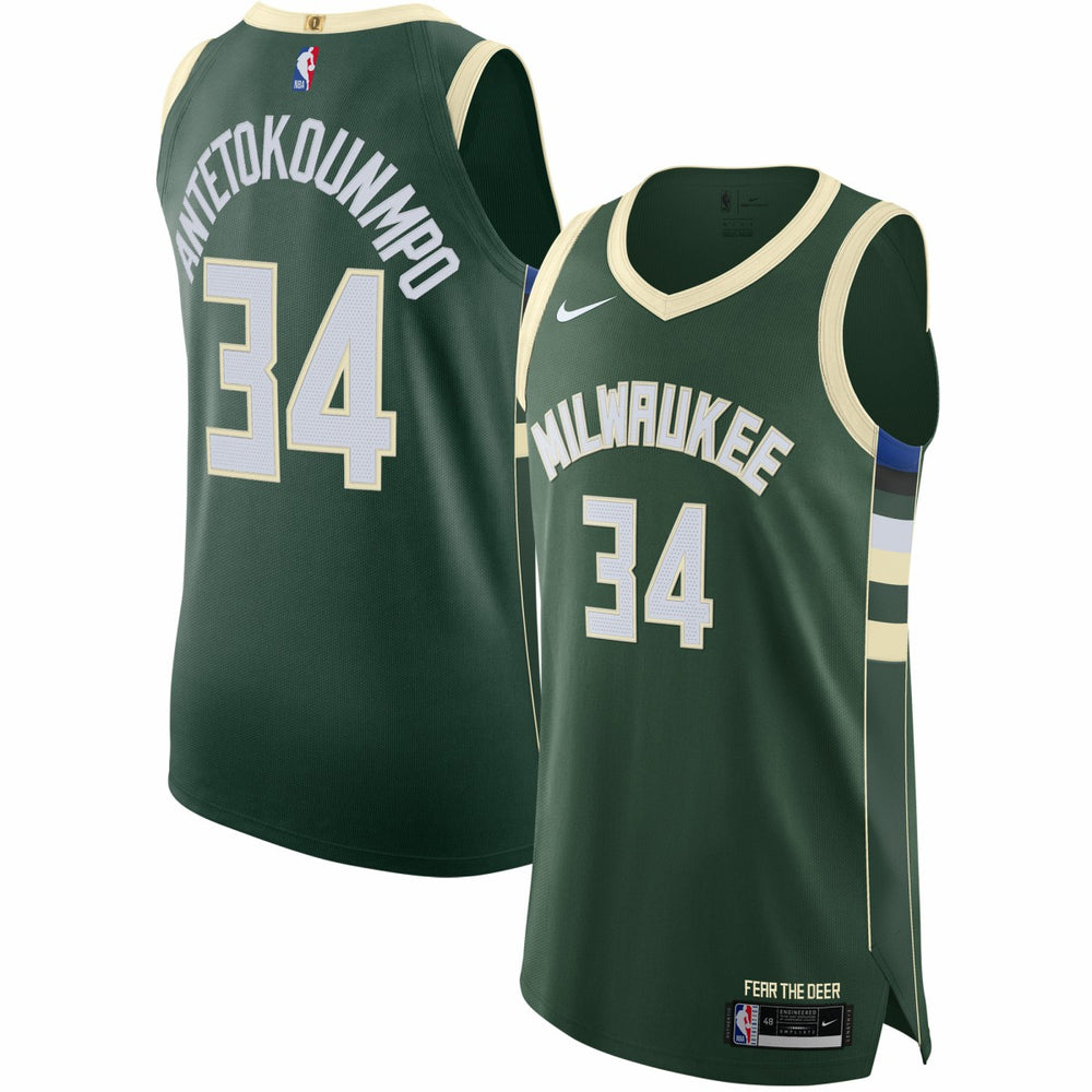 Giannis Antetokounmpo Milwaukee Bucks Authentic Jersey - Icon Edition - Hunter Green cheap