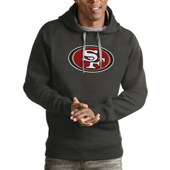 San Francisco 49ers Antigua Victory Pullover Hoodie - Charcoal on sale