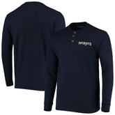 New England Patriots Dunbrooke Logo Maverick Thermal Henley Long Sleeve T-Shirt - Navy on sale