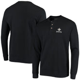 New Orleans Saints Dunbrooke Logo Maverick Thermal Henley Long Sleeve T-Shirt - Black for sale