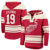 Steve Yzerman Detroit Red Wings '47 Player Lacer Pullover Hoodie - Red Hoodies