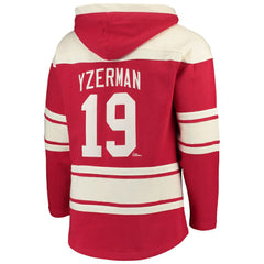 Steve Yzerman Detroit Red Wings '47 Player Lacer Pullover Hoodie - Red Hoodies