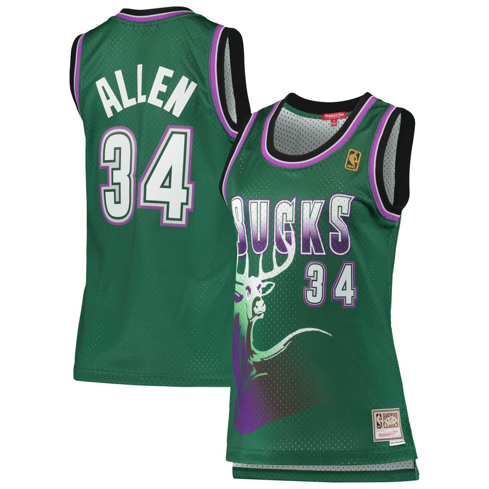 Ray Allen Milwaukee Bucks Women's 1996/97 Hardwood Classics Swingman Jersey - Green on sale