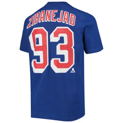 Mika Zibanejad New York Rangers Youth Player Name & Number T-Shirt - Blue T-shirts