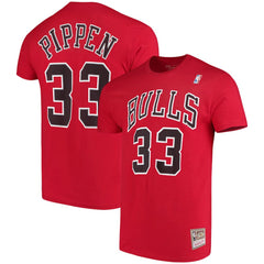 Scottie Pippen Chicago Bulls Hardwood Classics Name & Number Player T-Shirt sale - Red sale