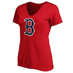 Boston Red Sox Women's Core Official Logo V-Neck T-Shirt Red