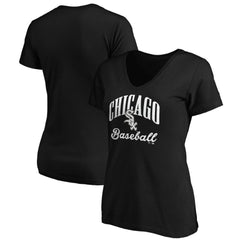 Chicago White Sox Women's Victory Script V-Neck T-Shirt Black
